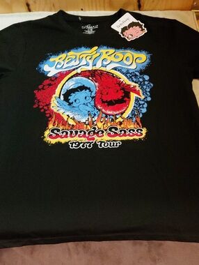 Betty Boop Savage Sass 1977 Tour Graphic Tee, Men's Large, NWT